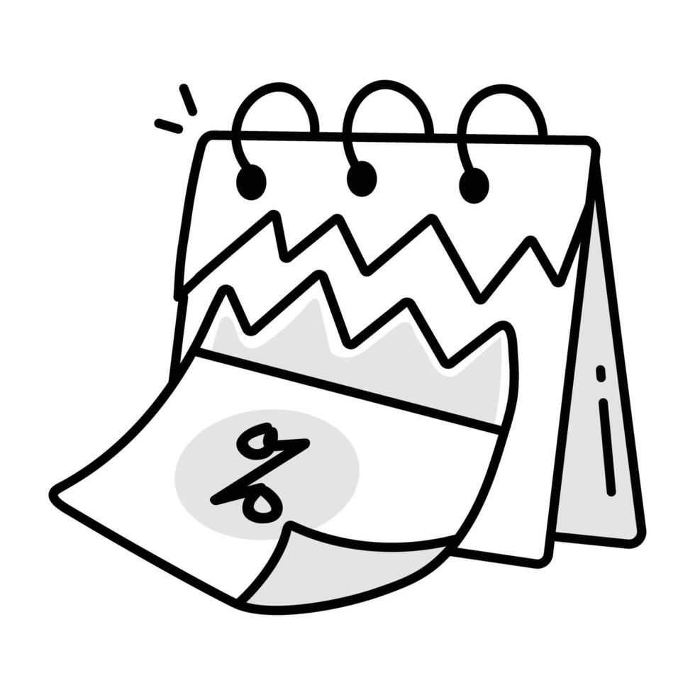 Seasonal sale icon in doodle style vector