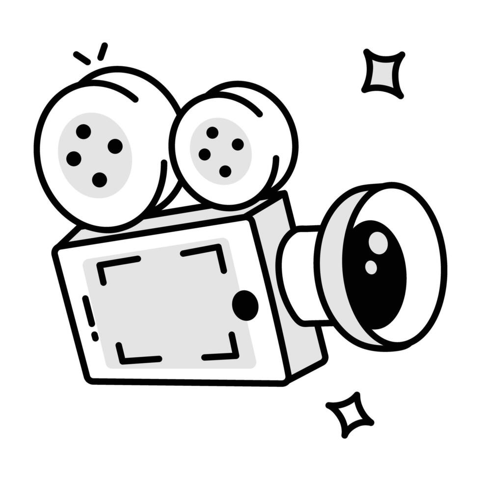 A sketchy style icon of mobile recording vector
