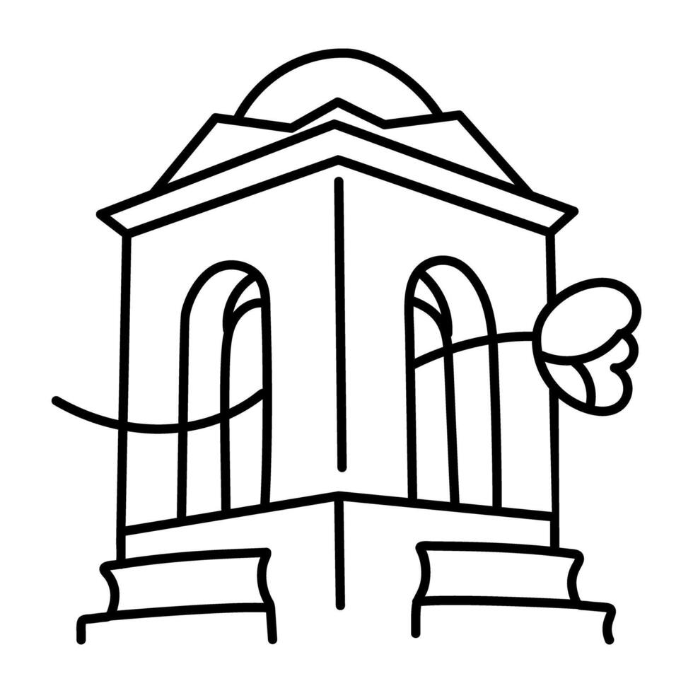 WebLes halles icon in doodle style vector
