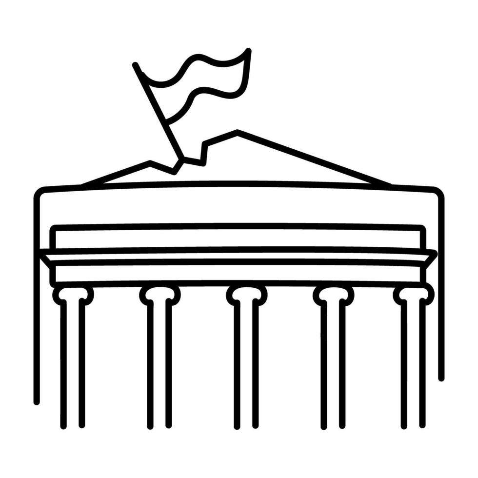 WebOdeon theatre icon in sketchy style vector