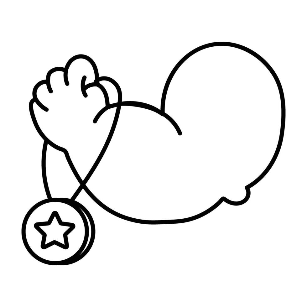 A hand drawn icon of strong muscle vector