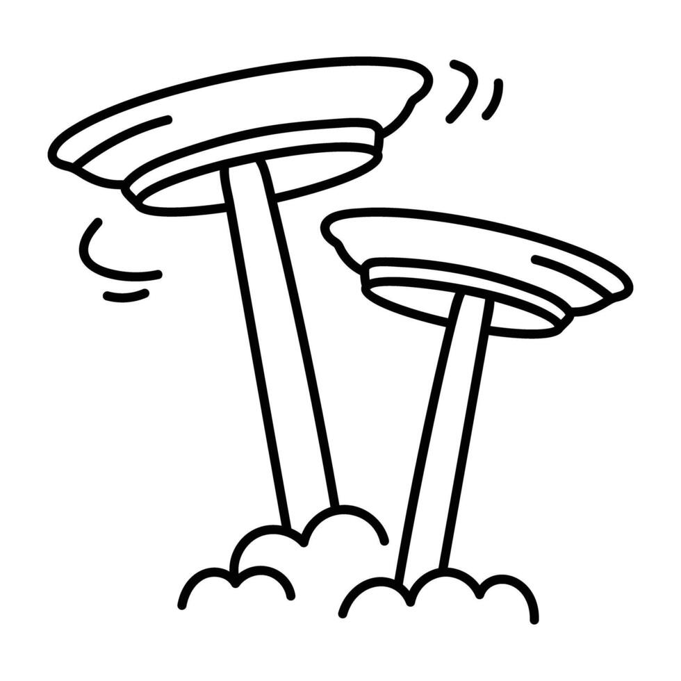 Balancing plates icon in doodle style vector