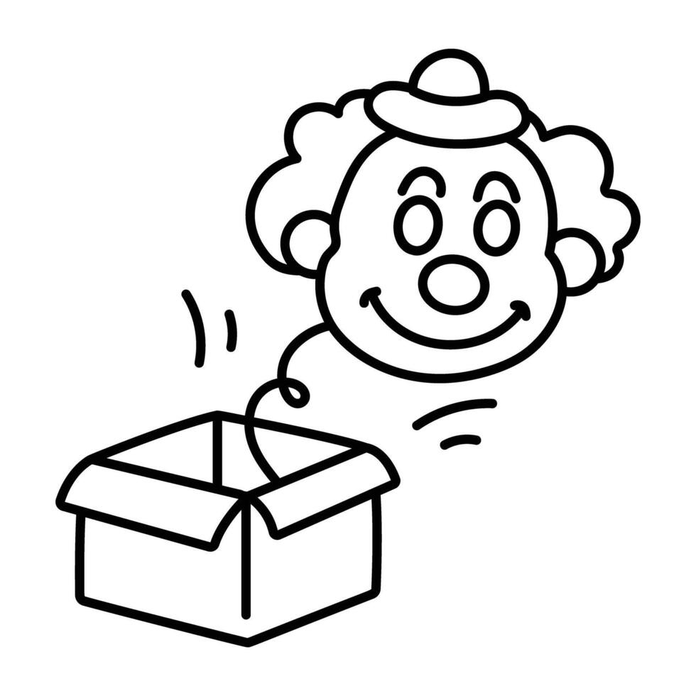 Joker prank box icon in hand drawn style vector