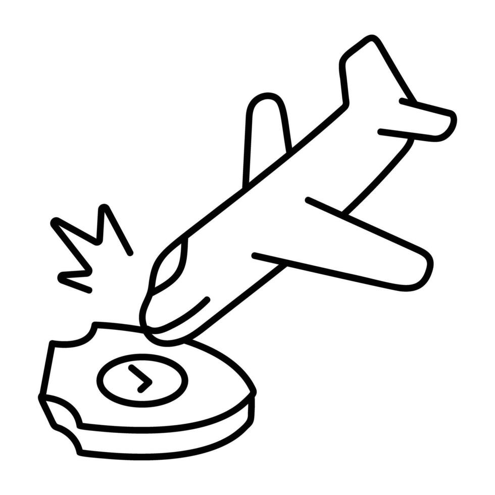 A drawing icon of aircraft insurance vector