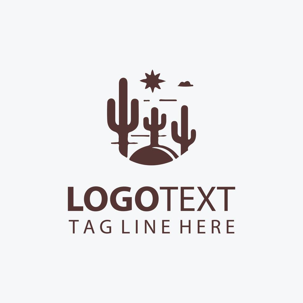 Sunlit Oasis desert logo vector