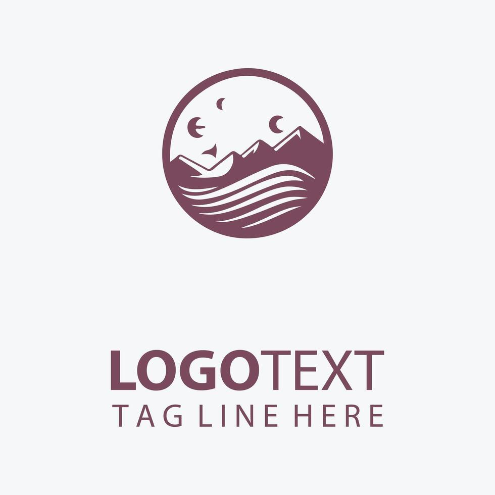 Oasis Twilight desert logo vector