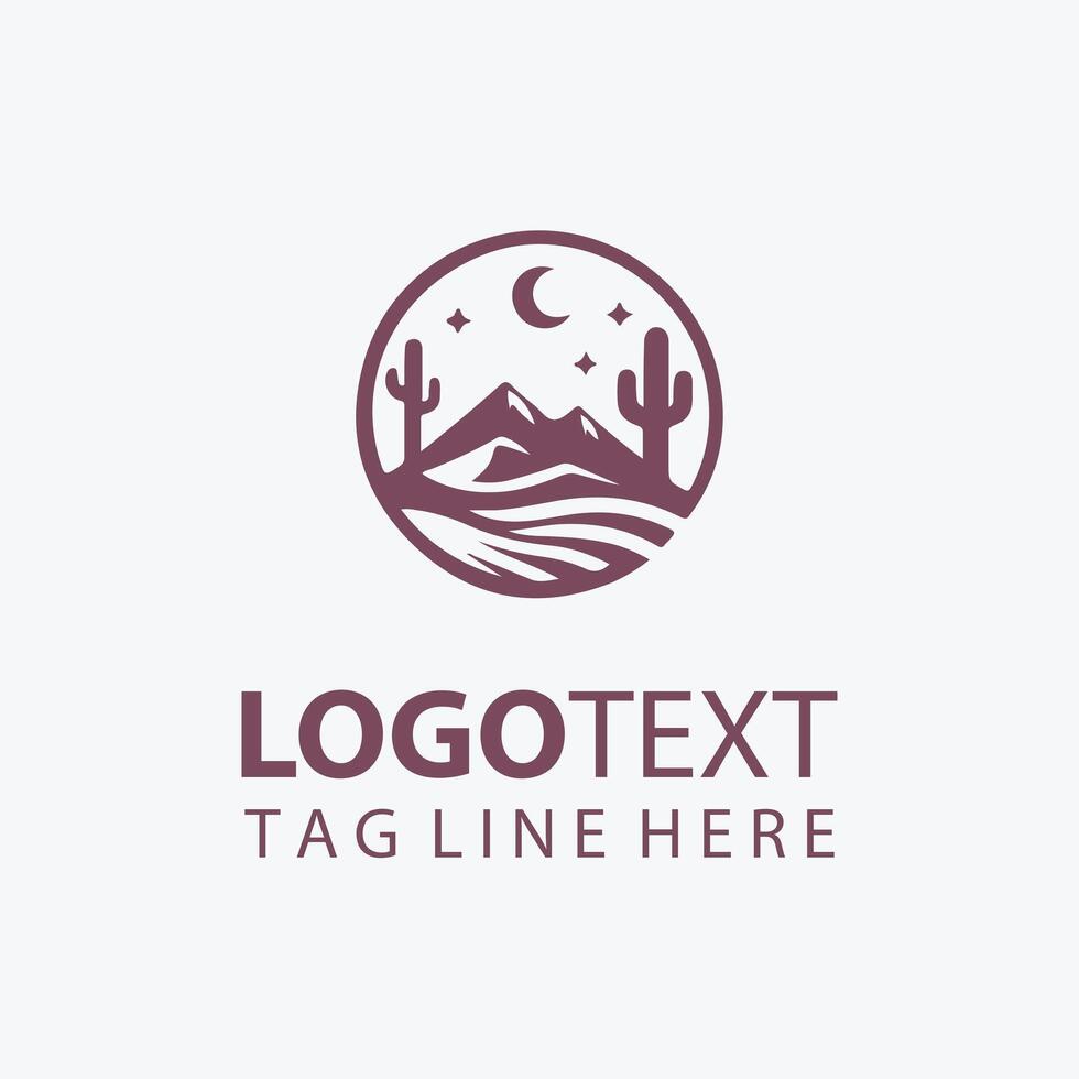 Dust Dawn desert logo vector