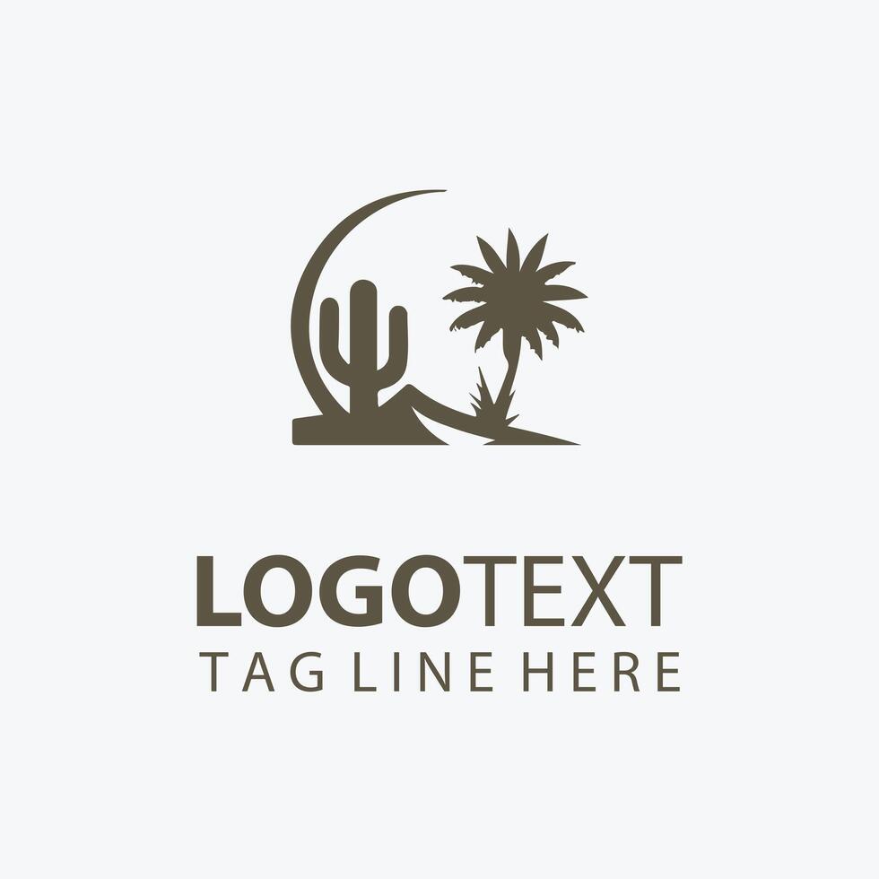 desert logo with cacti vector