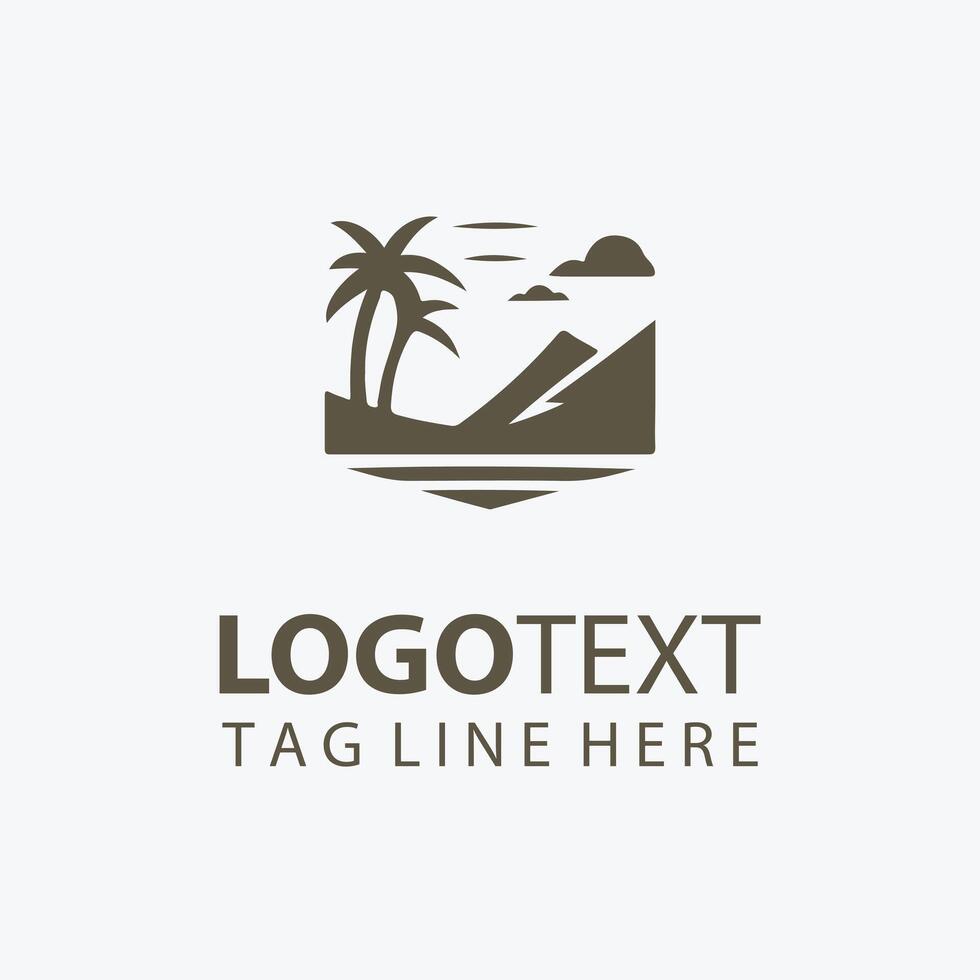 date trees in front of mountains vector