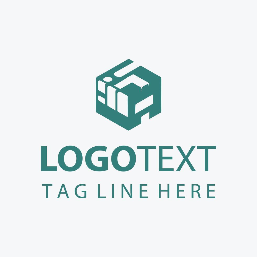 Box Power Cube Logo Design vector