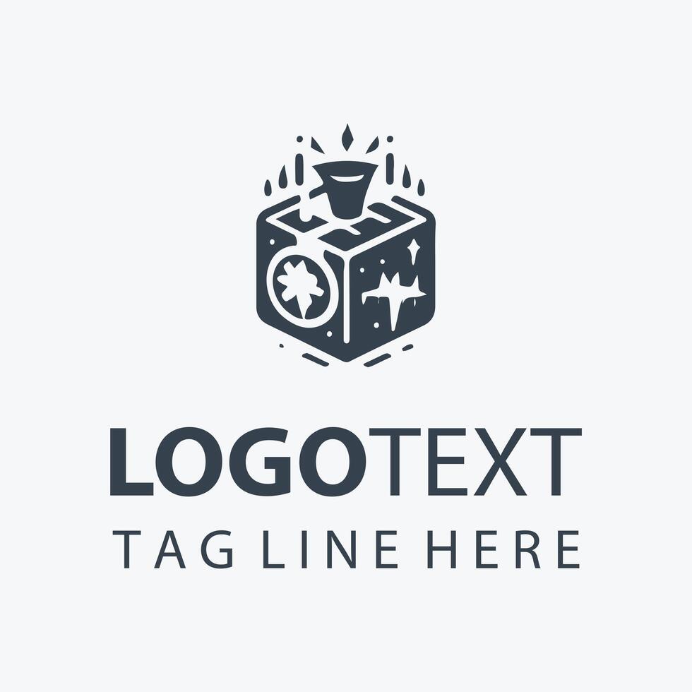 Raspberry Ripple Ice Cube Logo vector