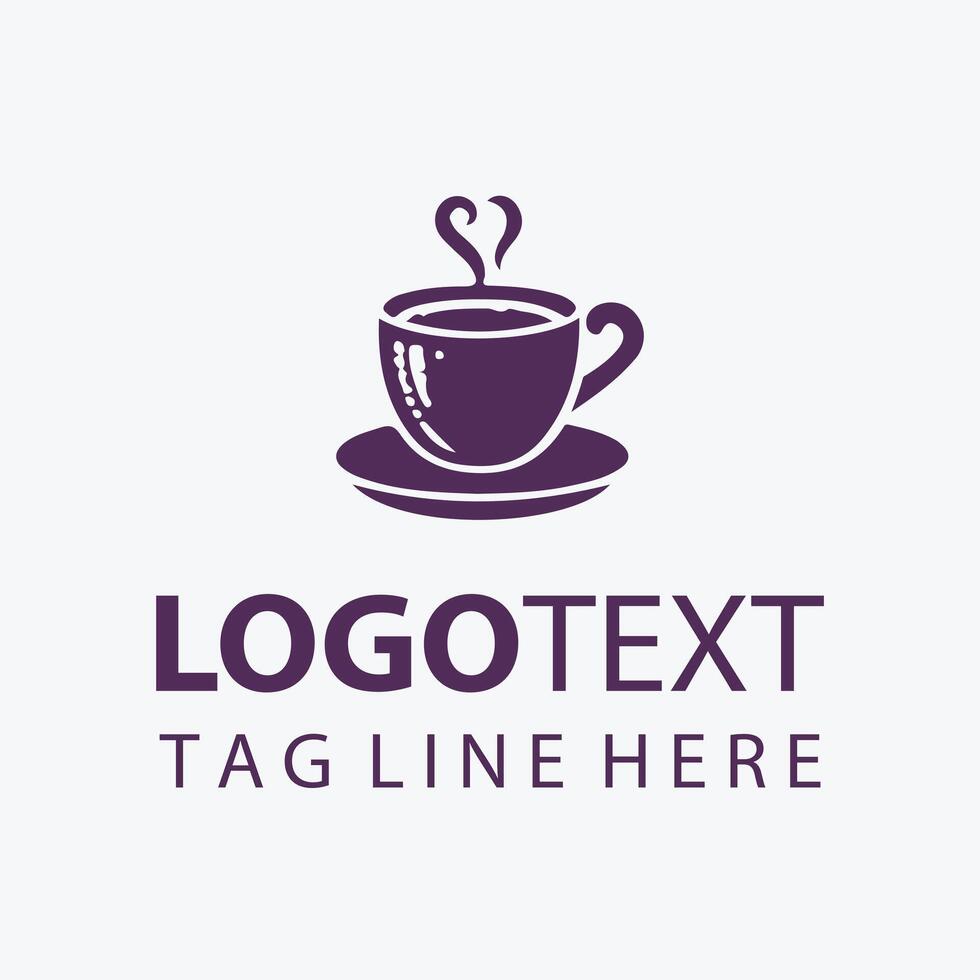 heart cup cofee logo vector