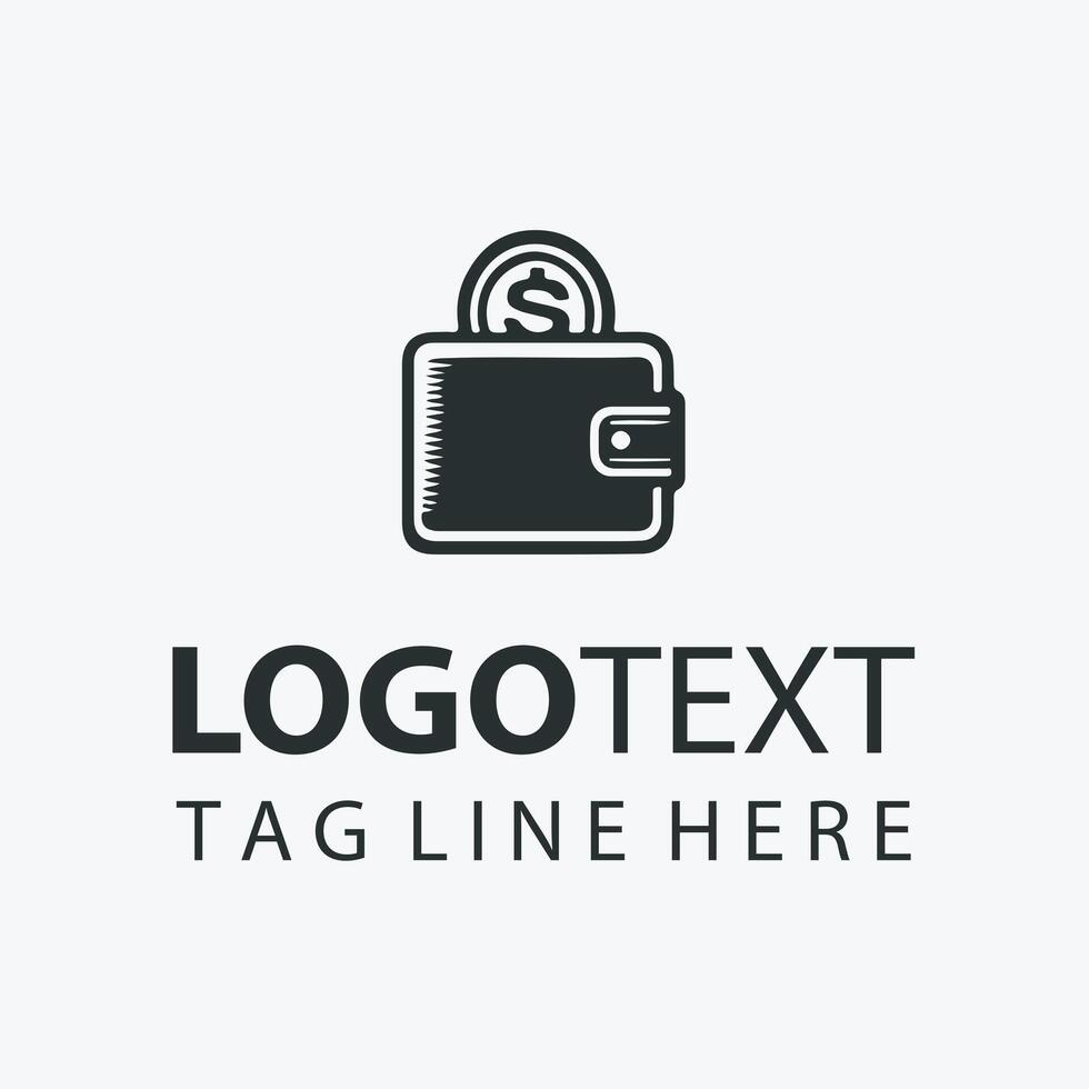 Block Crate Wallet Money Logo vector