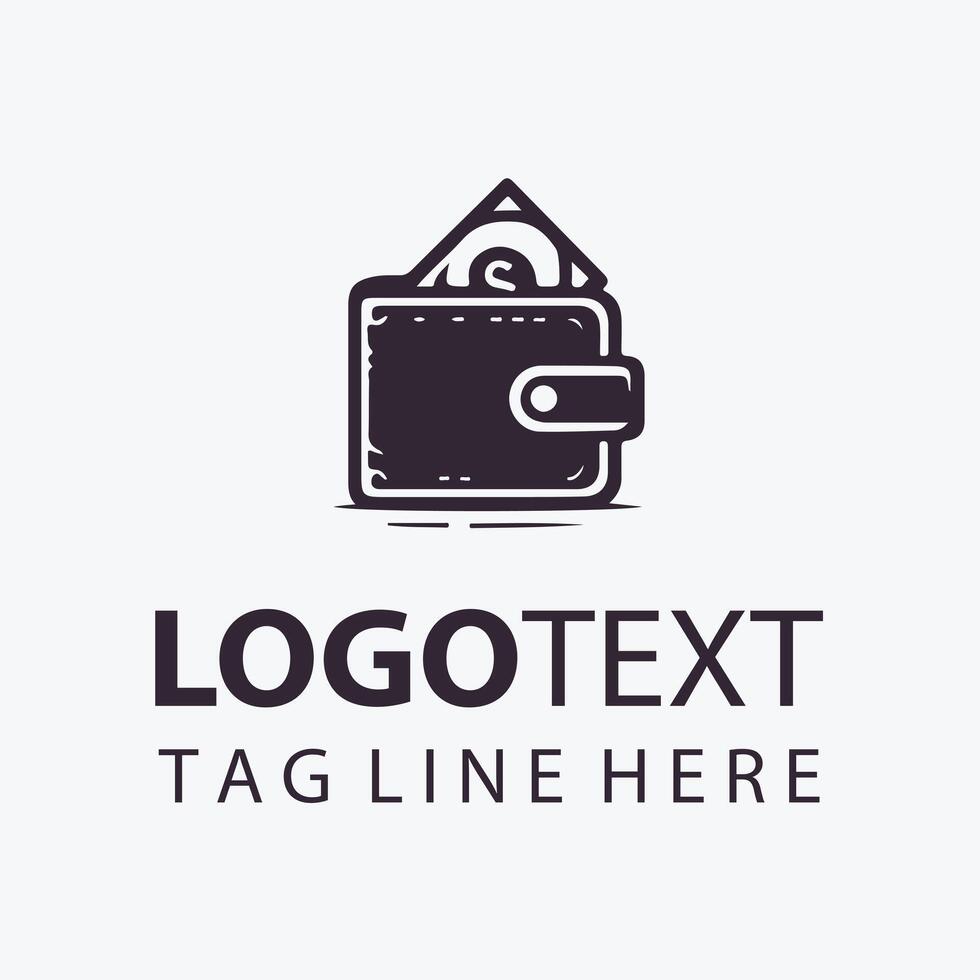 Block Chest Wallet Money Logo vector