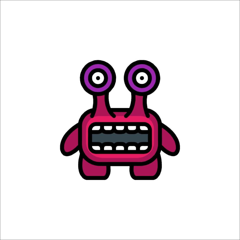 A cartoon monster with two eyes and a big nose vector