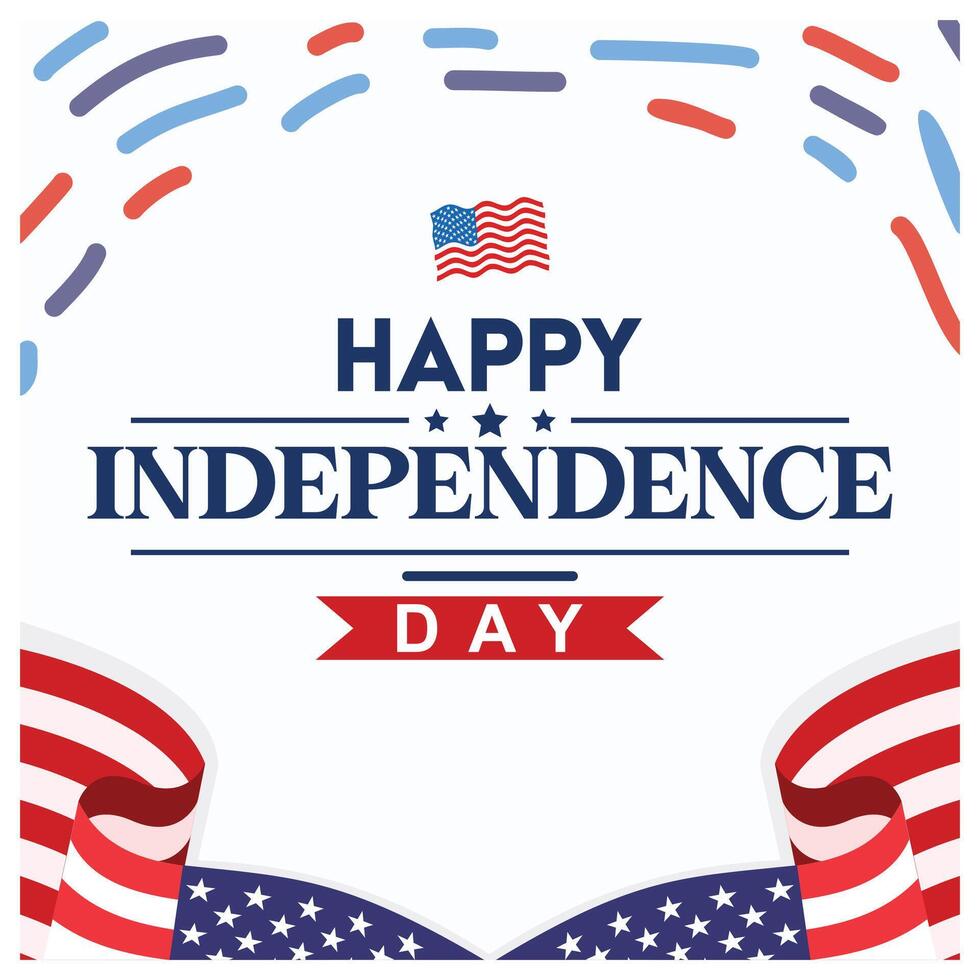 American national holiday. Remembering and honoring American Independence Day. Independence Day USA concept. Flat illustration. vector