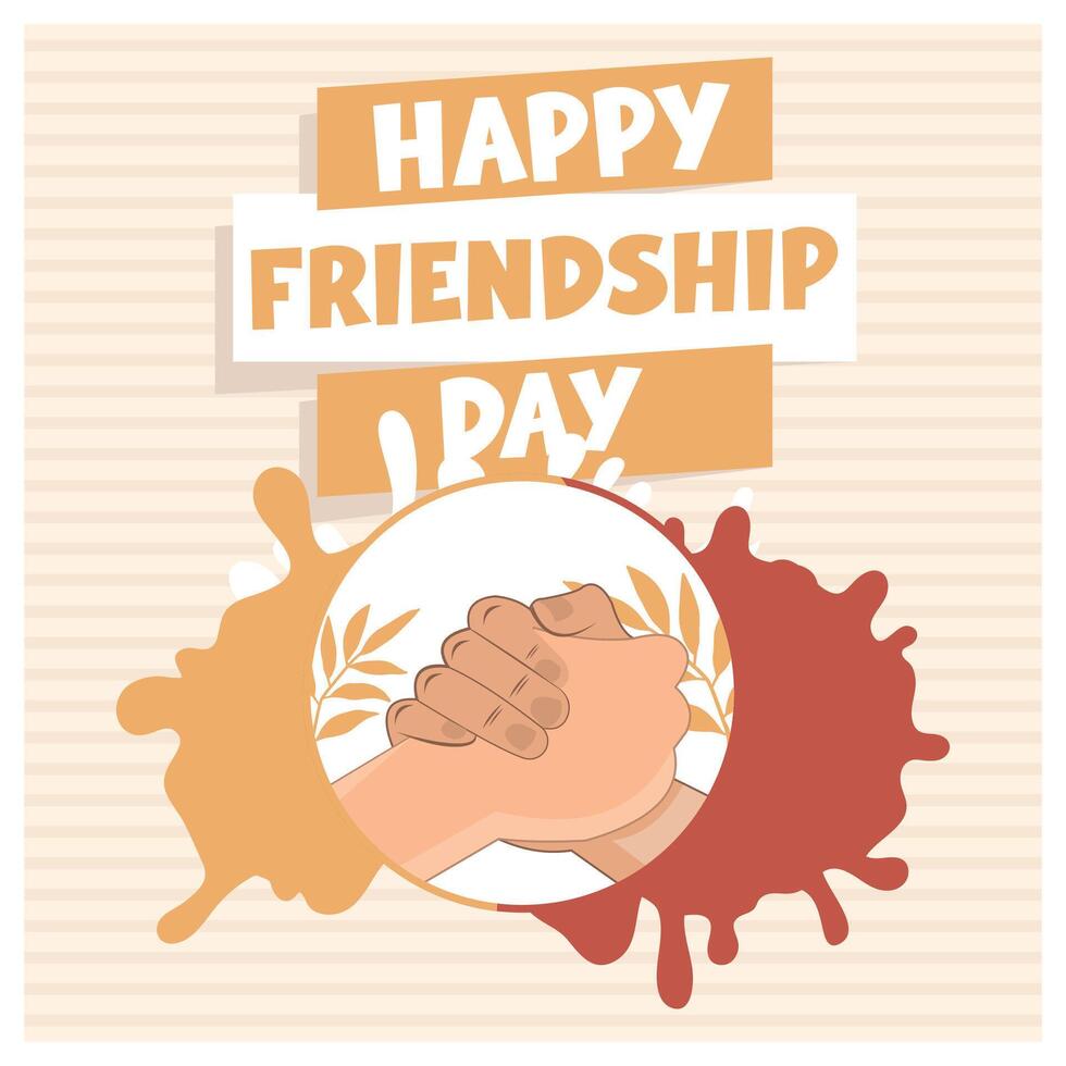 Friendship Day with two hands shaking each other. Happy Friendship Day. Friendship Day concept. Flat illustration. vector