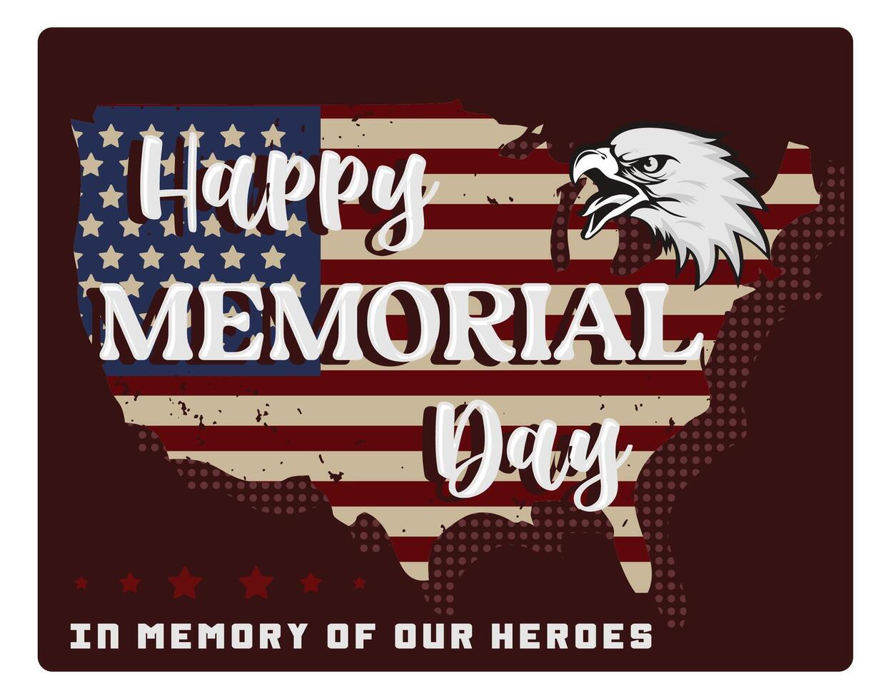 Happy Heroes Day. A celebration to commemorate the services of fallen heroes. Memorial Day concept. Flat illustration. vector