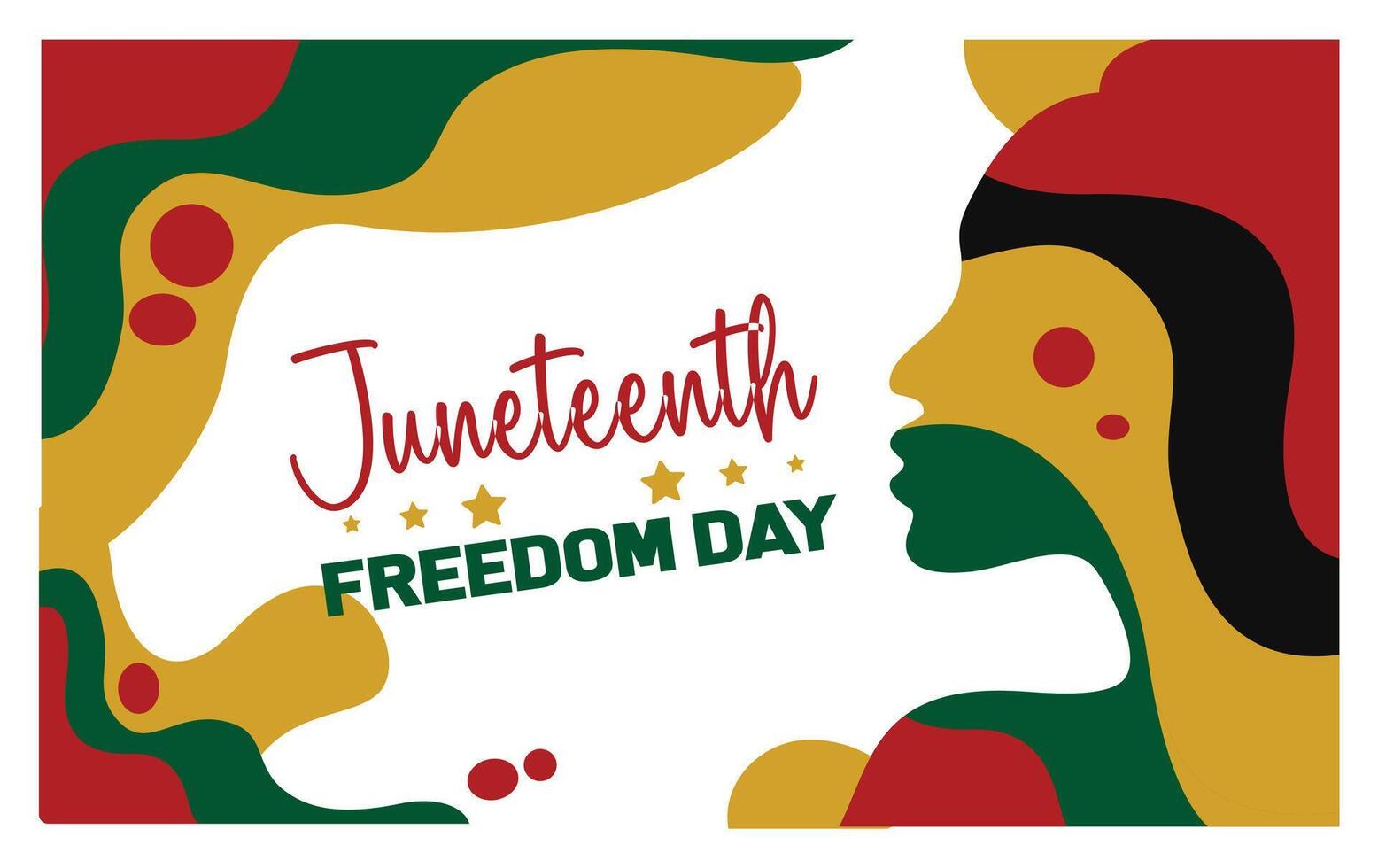 African-American Freedom Day. Silhouettes of people in the colors of the Pan-African flag. Juneteenth concept. Flat illustration. vector