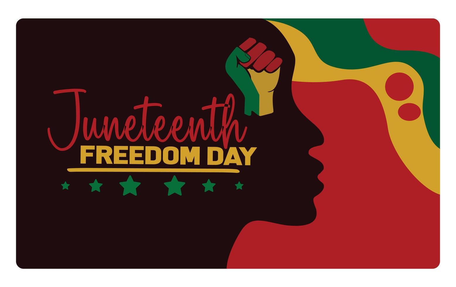 Freedom or emancipation day in America. Celebrated every June 19. Juneteenth concept. Flat illustration. vector