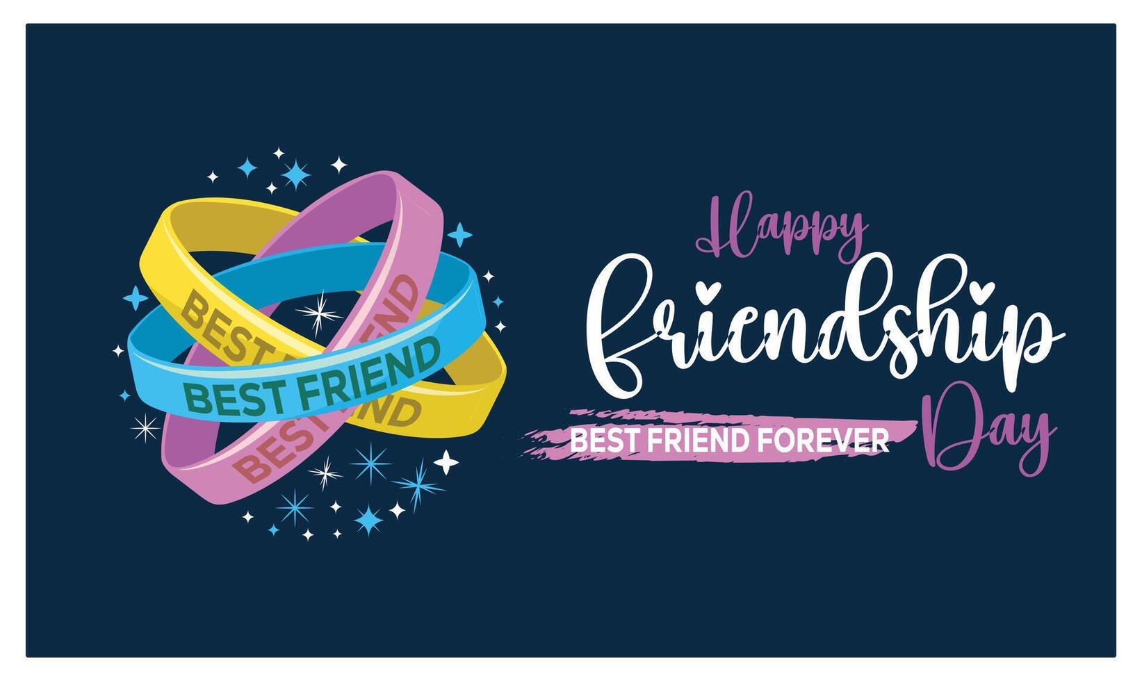 Rubber bracelet symbol of Friendship Day. Celebrating fun friendship day. Friendship Day concept. Flat illustration. vector
