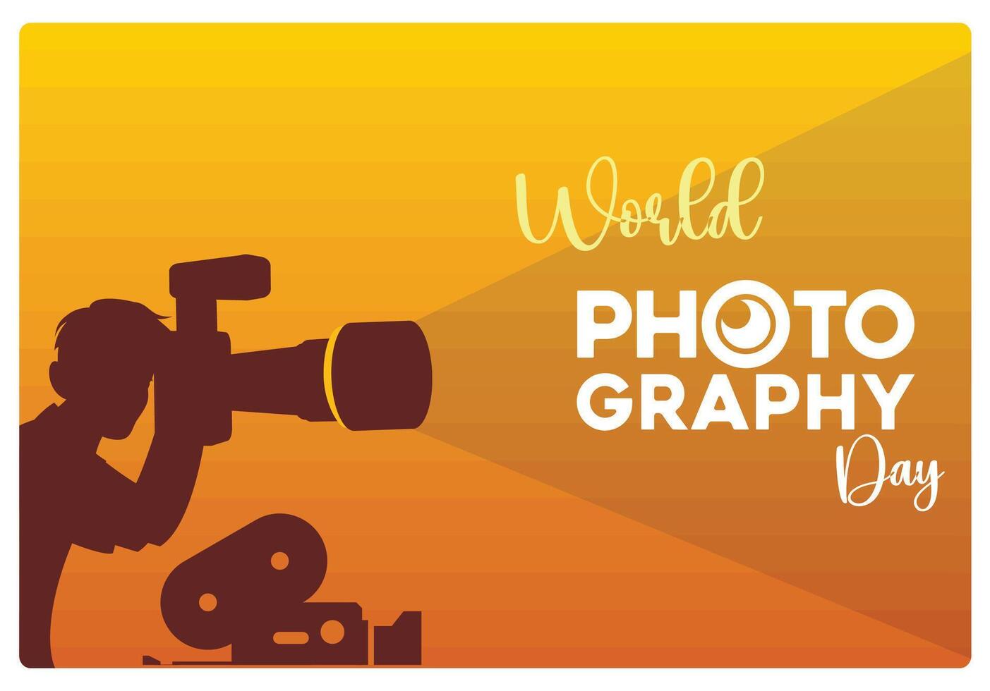 Silhouette of a photographer taking a photo. Technological advances in art. World Photography Day concept. Flat illustration. vector
