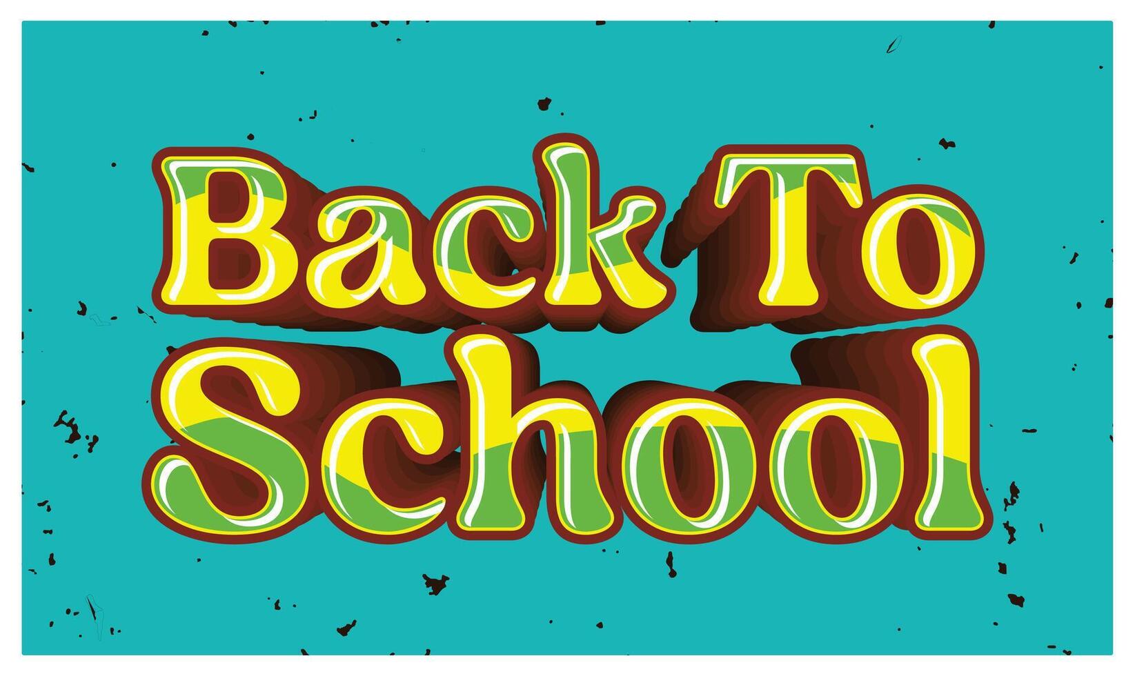 Back to school effect text on blue background. Letters in yellow. Back To School concept. Flat illustration. vector