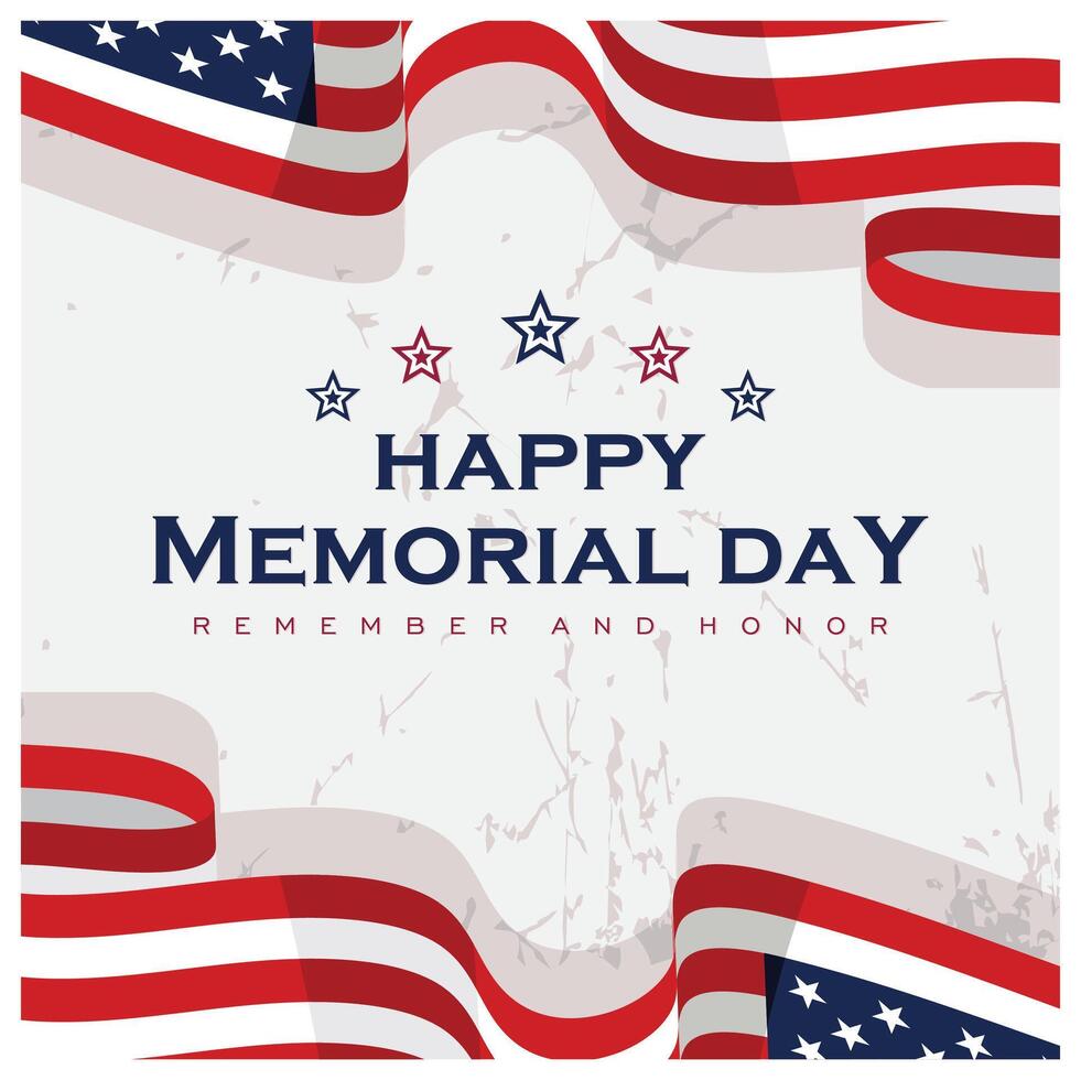 Memorial Day with an American flag. Respect all those who have contributed. Memorial Day concept. Flat illustration. vector