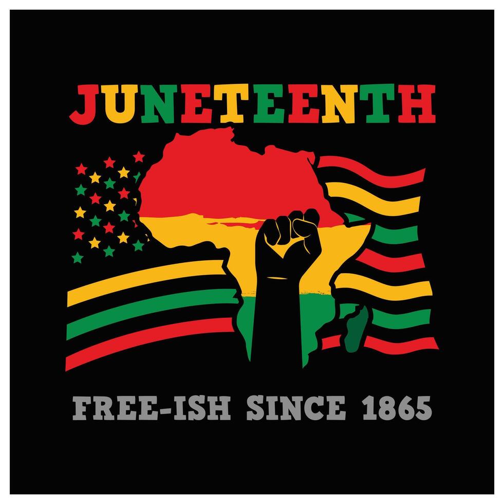 Juneteenth celebrates black independence. Celebrated every June 19. Juneteenth concept. Flat illustration. vector