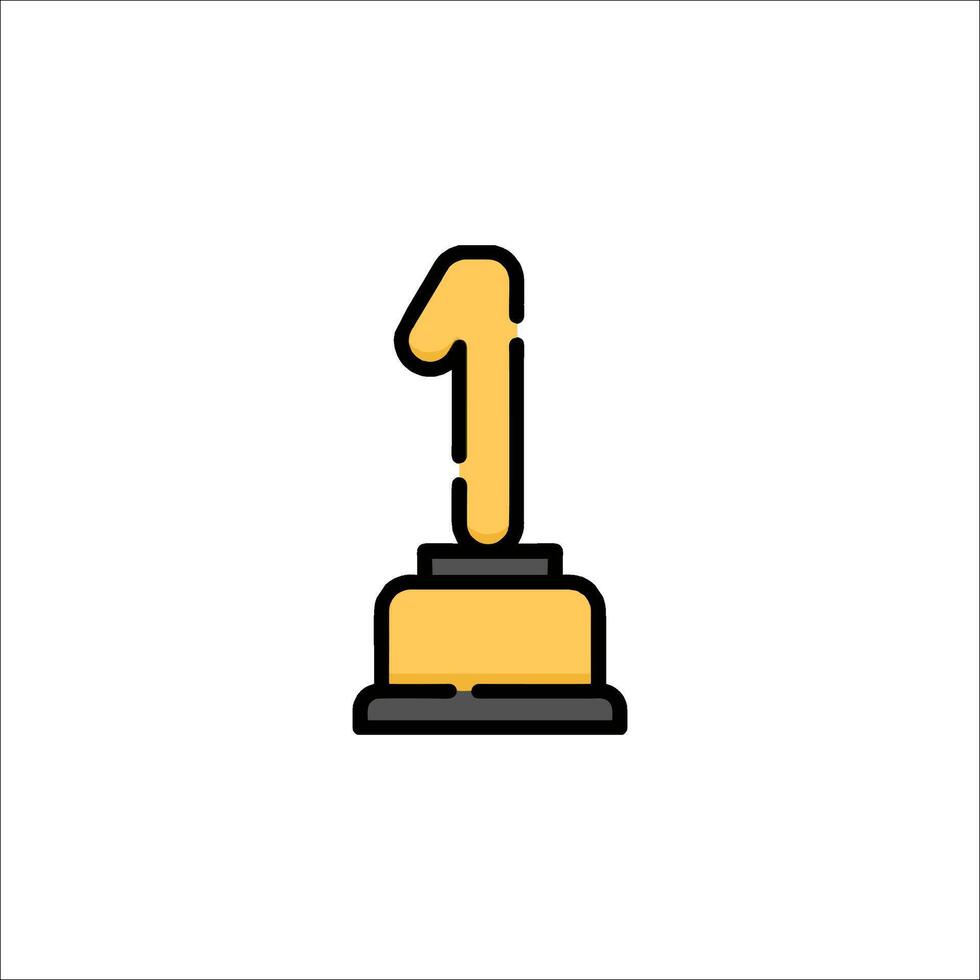 The number one on a trophy icon vector