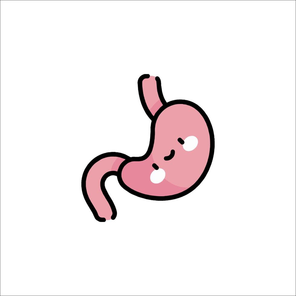 A cartoon stomach with a smile on it vector