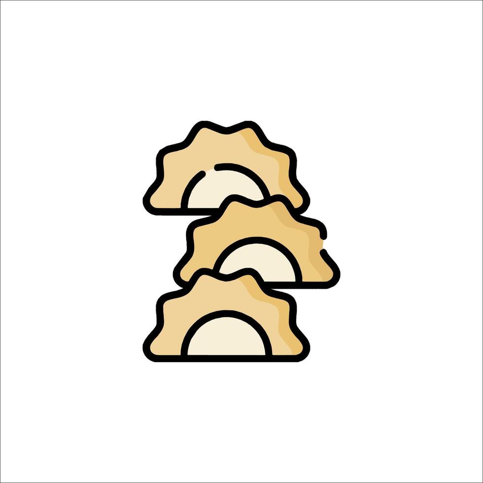 Three dumplings are stacked on top of each other vector