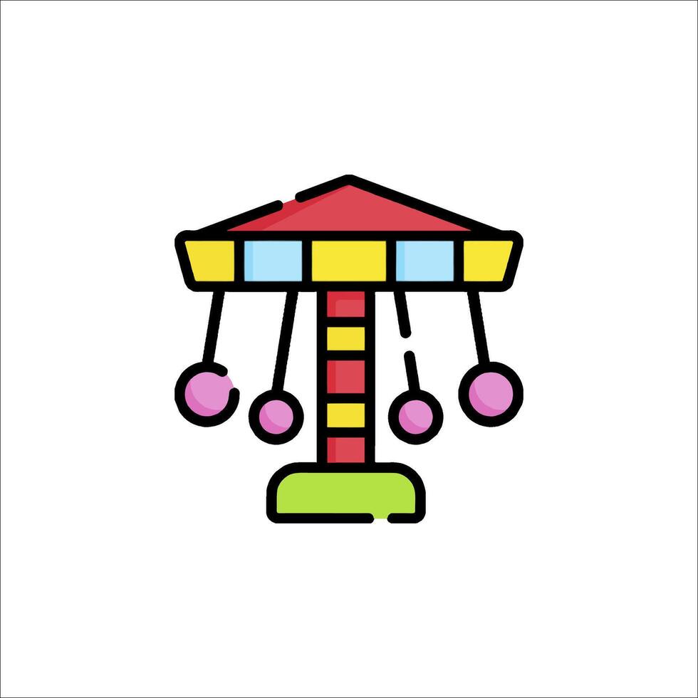A colorful carnival ride icon on a white background vector