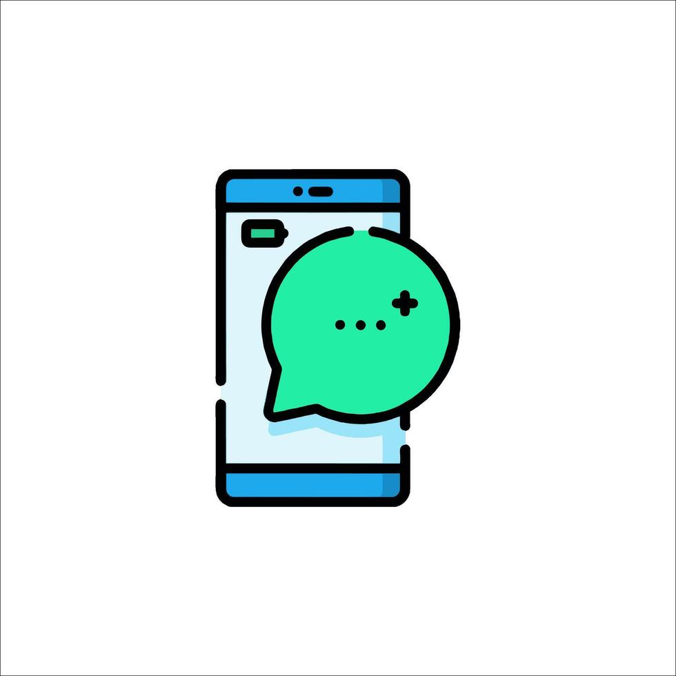 A phone with a chat bubble icon vector