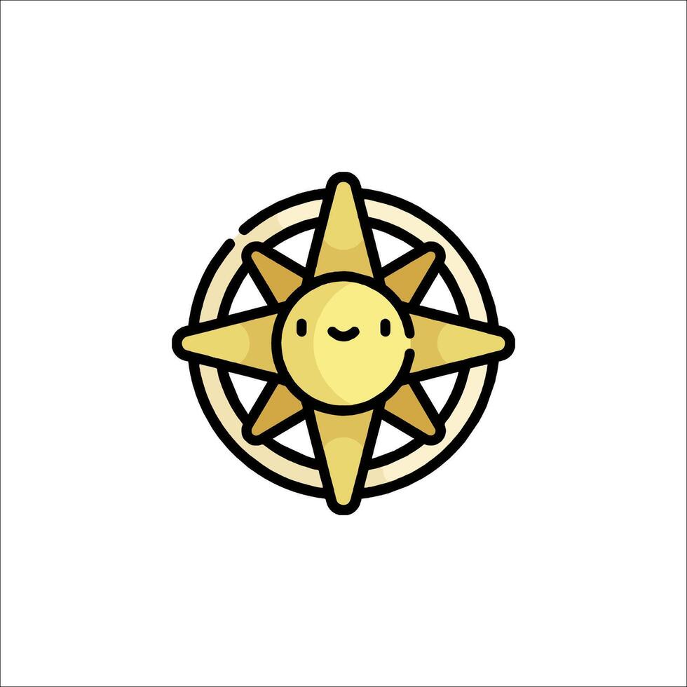 A cartoon sun with a smile on it vector