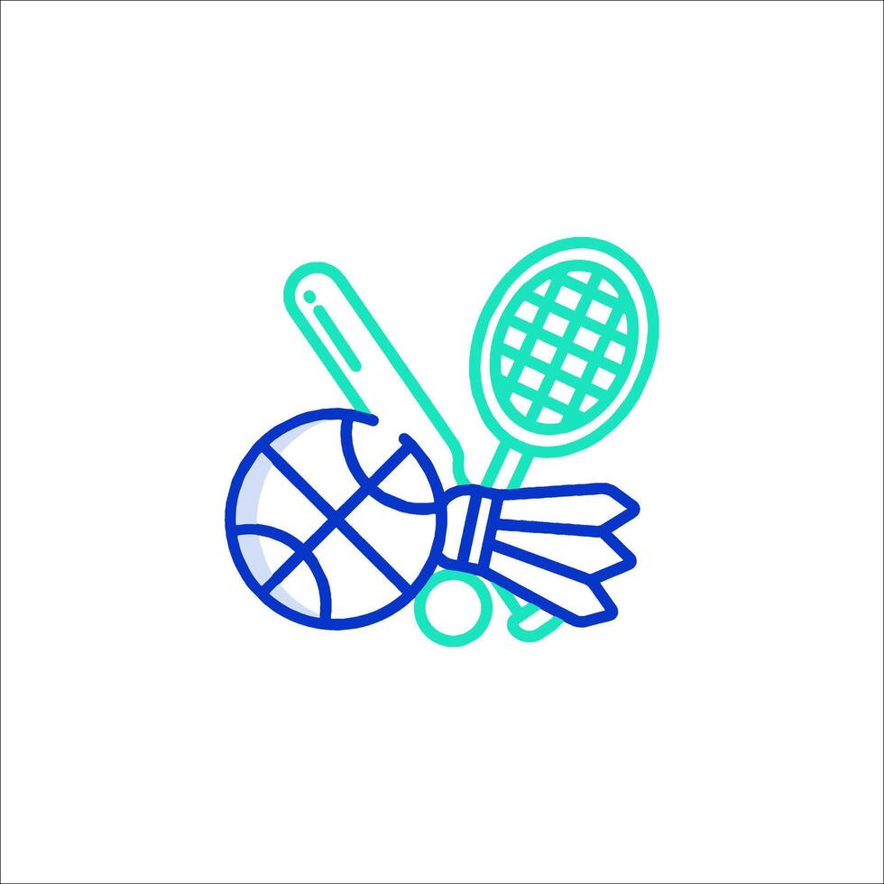 Badminton racket and ball icon vector
