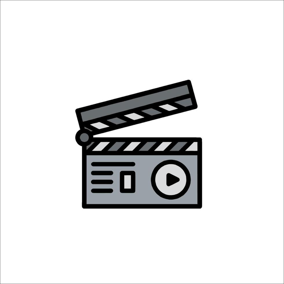 A movie clapper icon on a white background vector