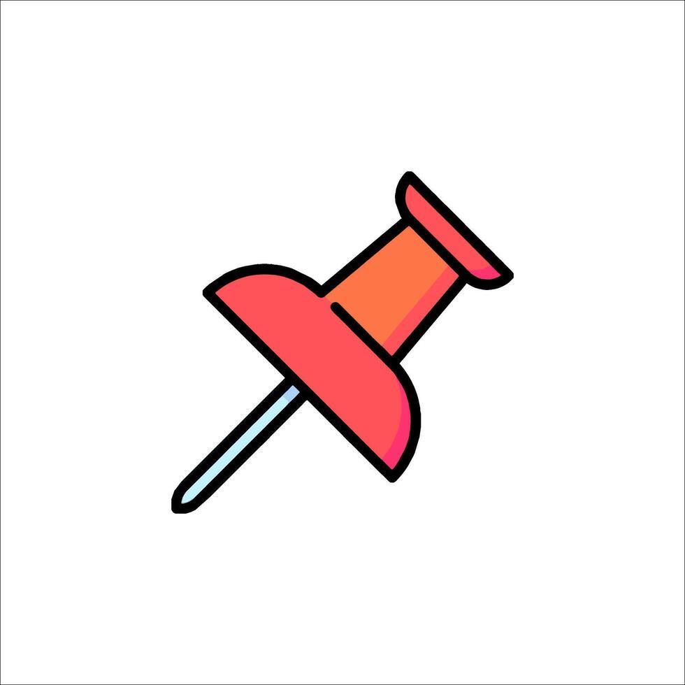 A red push pin icon on a white background vector