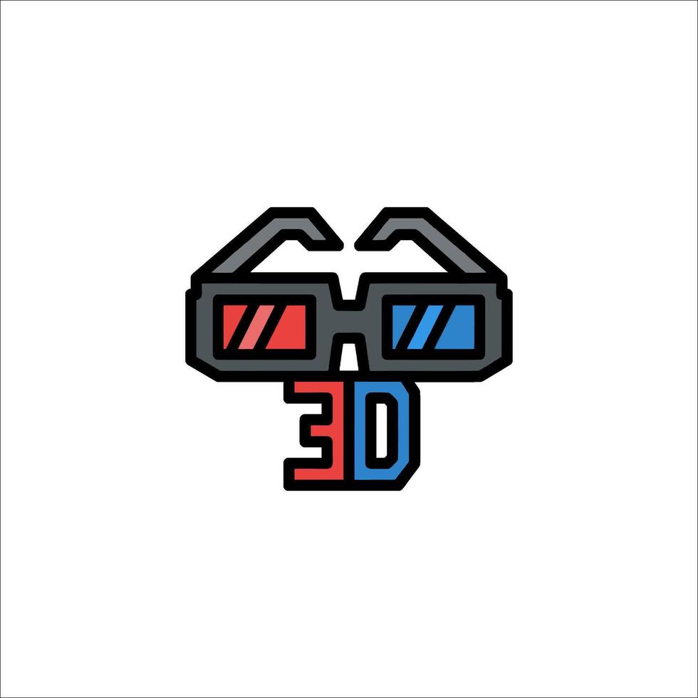 3d glasses logo design vector