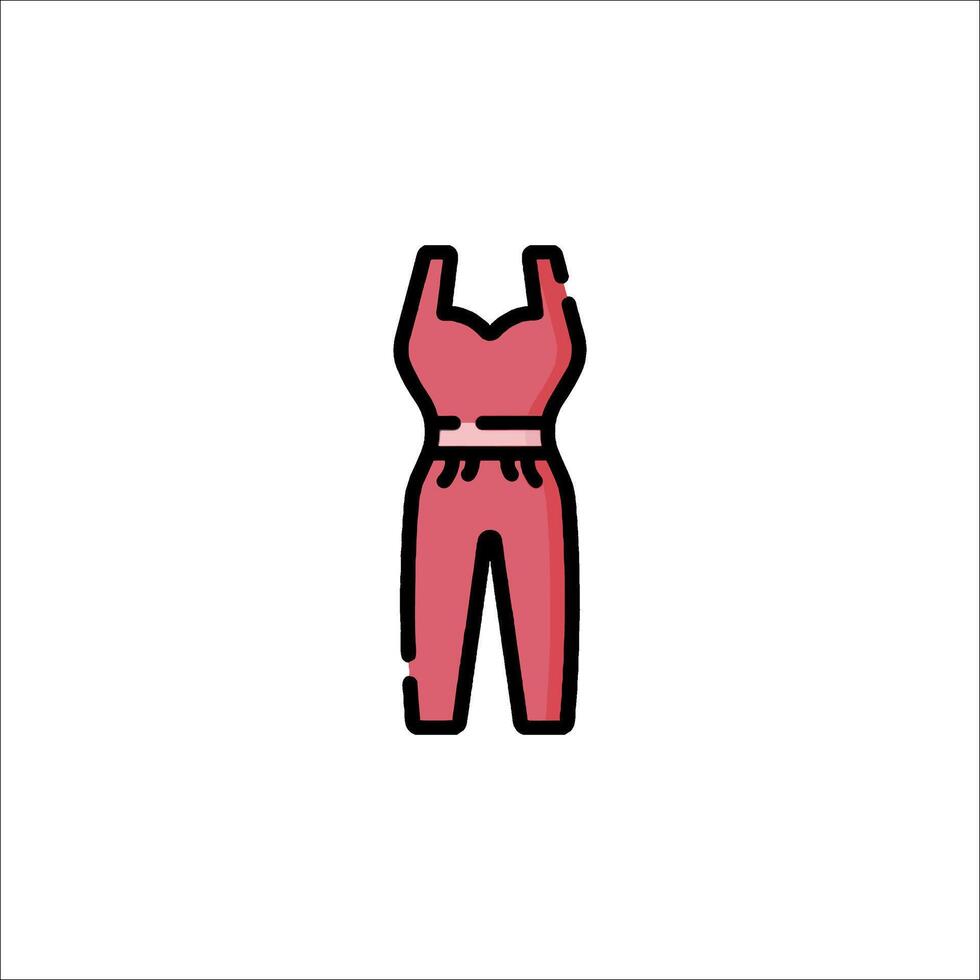 A pink top and pants icon vector