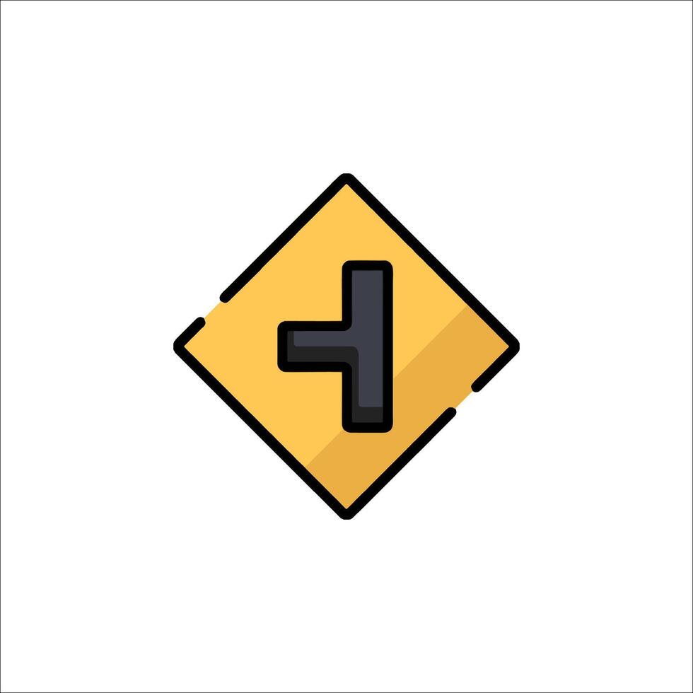 A yellow and black sign with a one on it vector