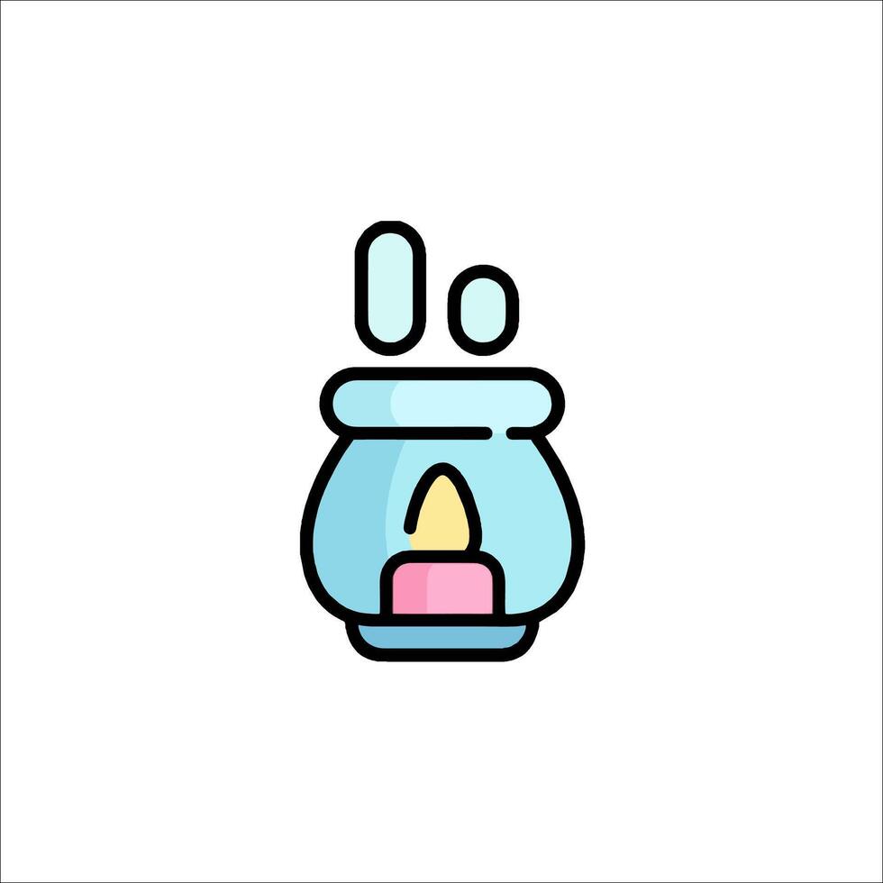 A candle icon in a jar on a white background vector