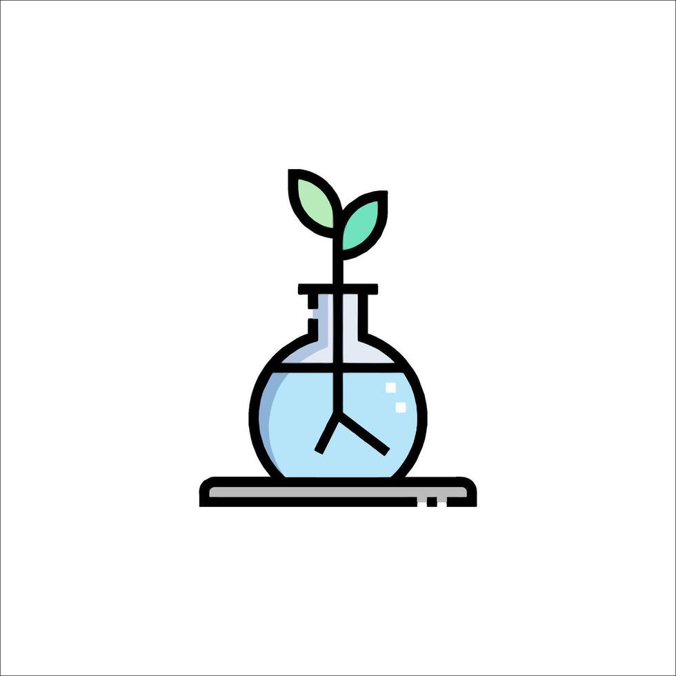 A plant in a flask icon vector