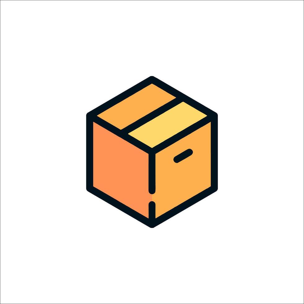 A box icon with a box inside it vector