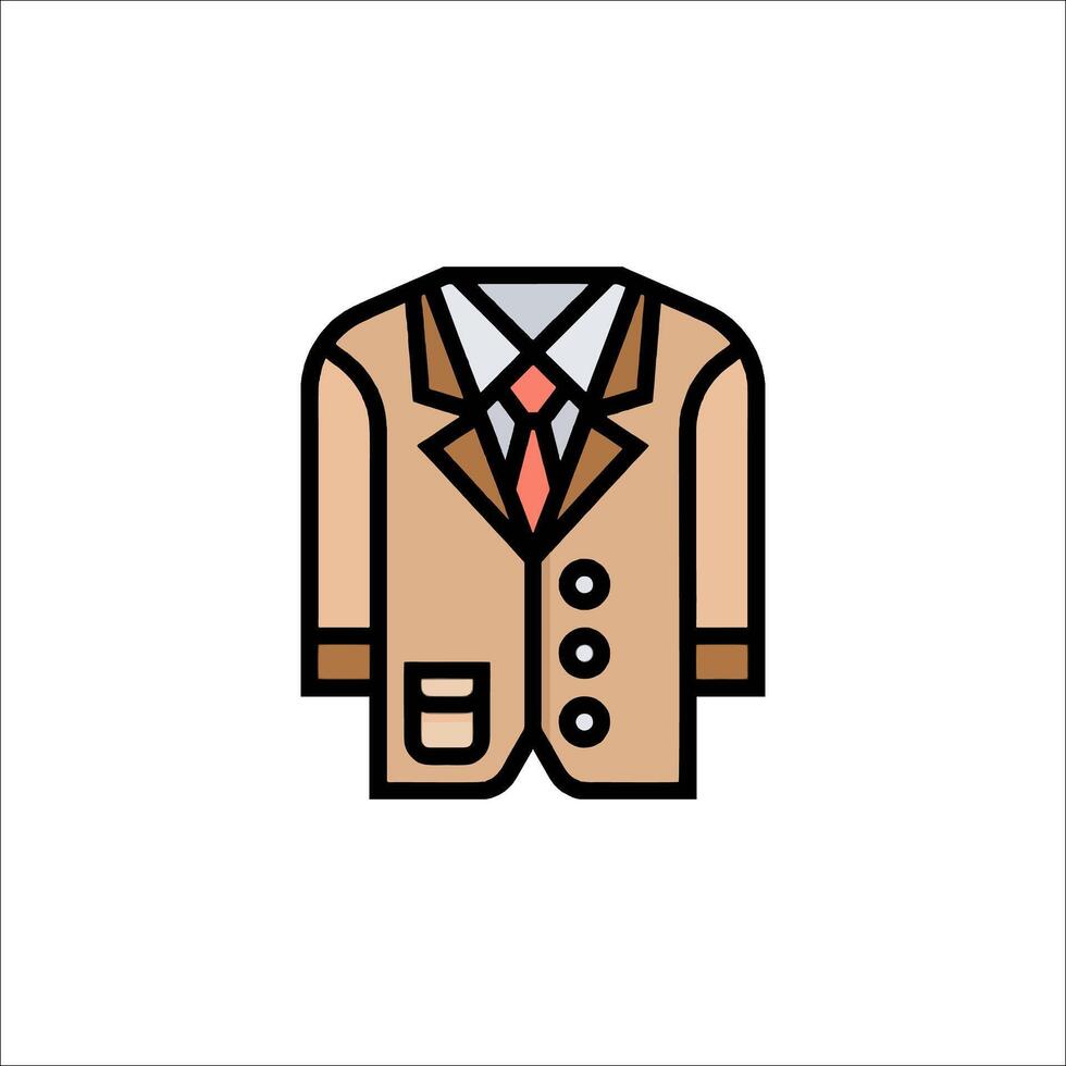 A man's jacket with a tie on it vector