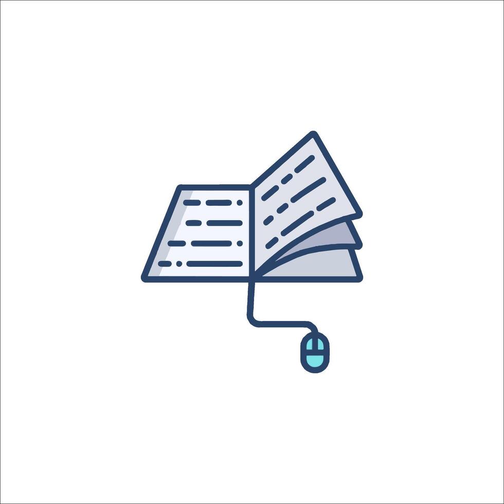 A book with a mouse on top of it vector