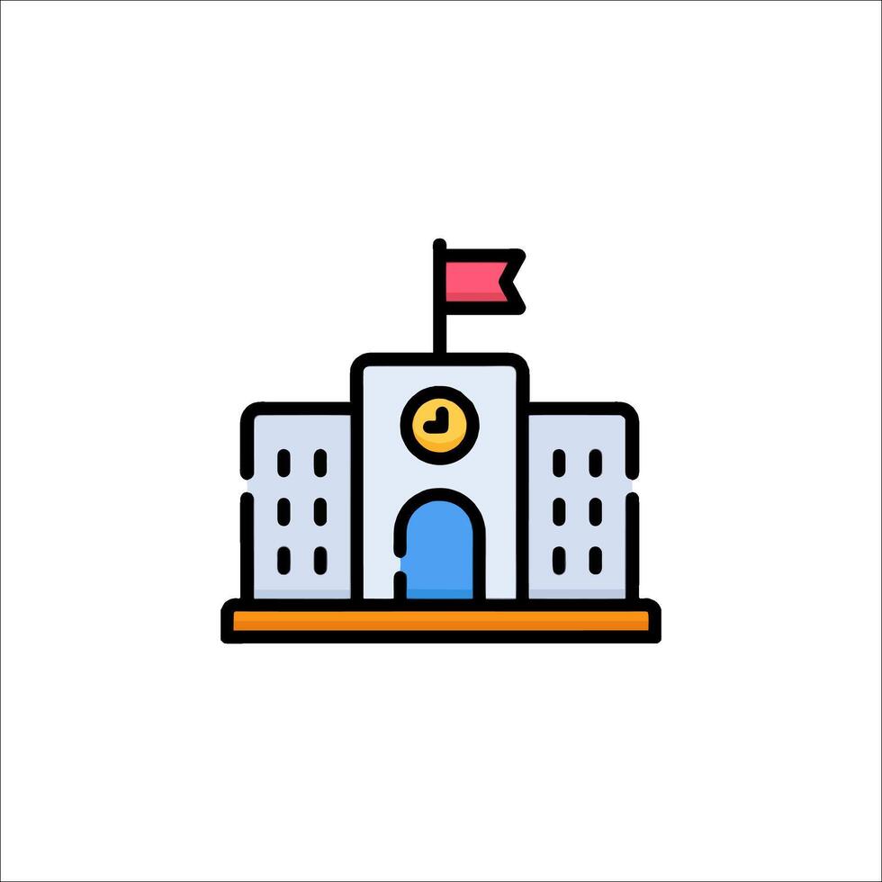 A building with a clock on top of it vector