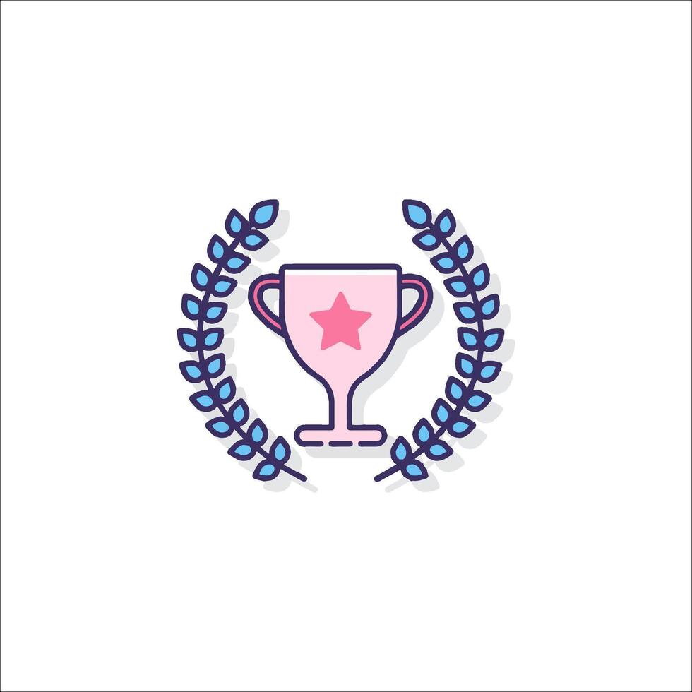 A trophy cup with a star on it vector