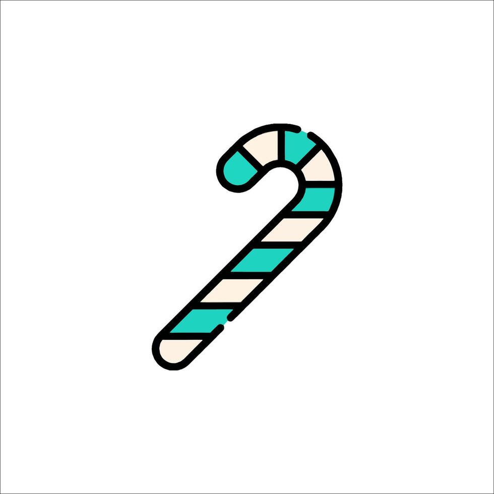 A candy cane icon on a white background vector
