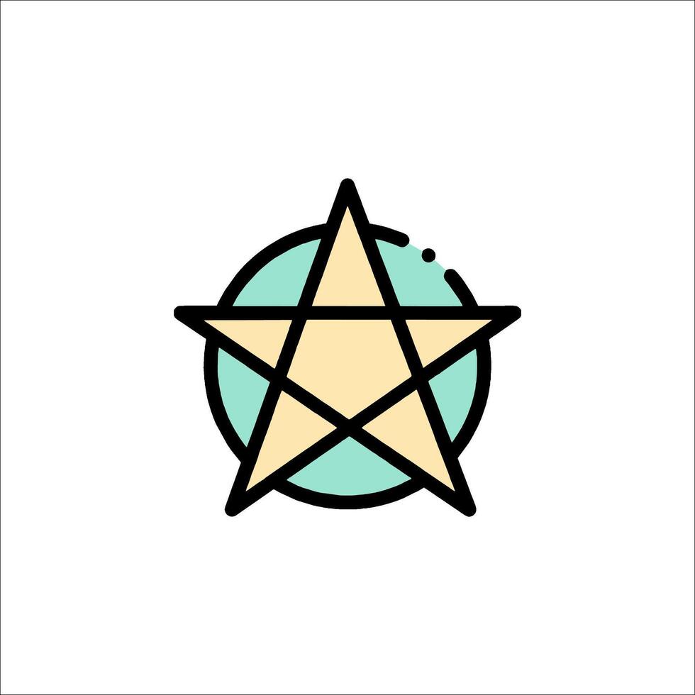 A pentagram icon in a circle vector